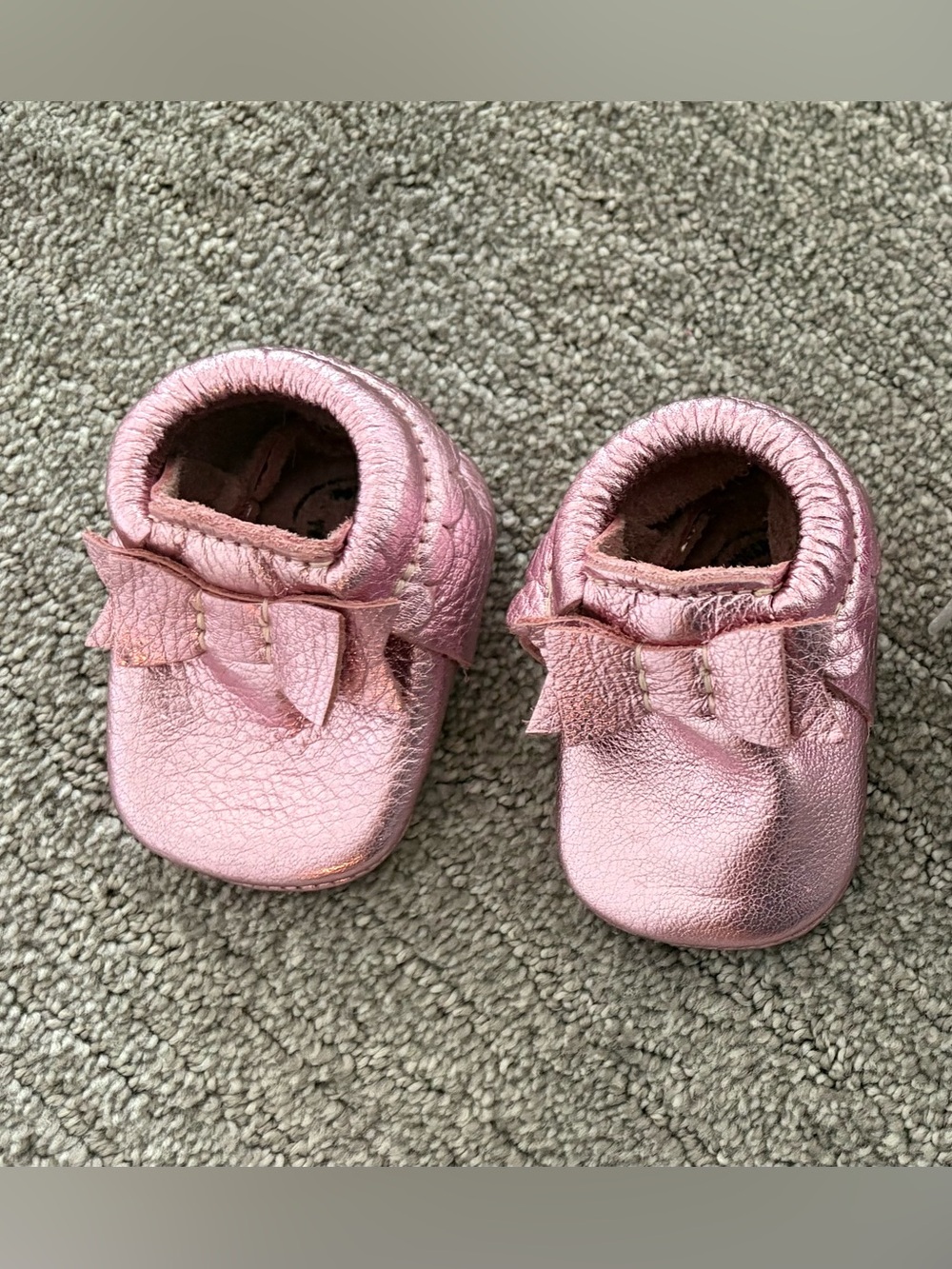 Freshly Picked Baby Girl Moccasin Shoes with Bow- size 1
